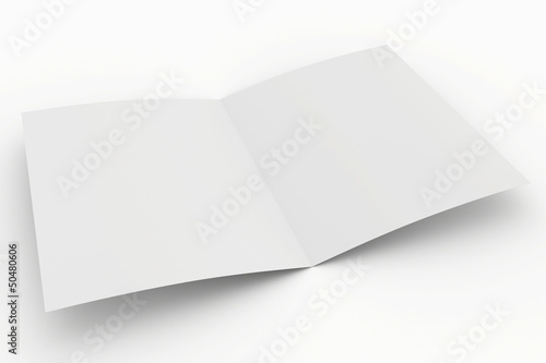 blank open paper on a white background