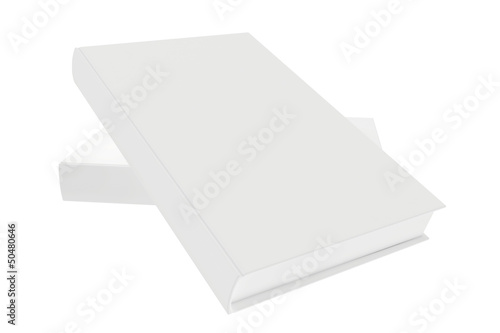 two blank white book