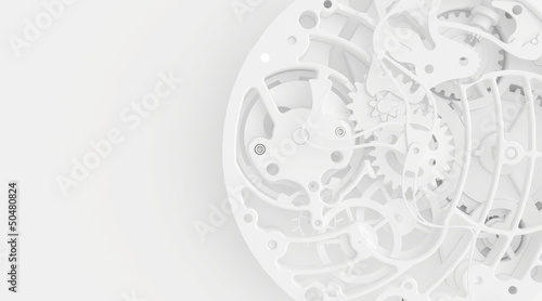 White clock mechanism