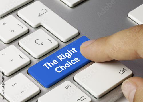 Fotografie The right choice keyboard key finger