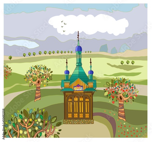 Pejzaż z kapliczką