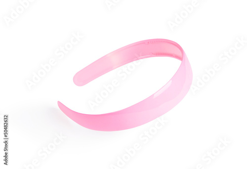 pink hair band isolated on the white. ring for hair