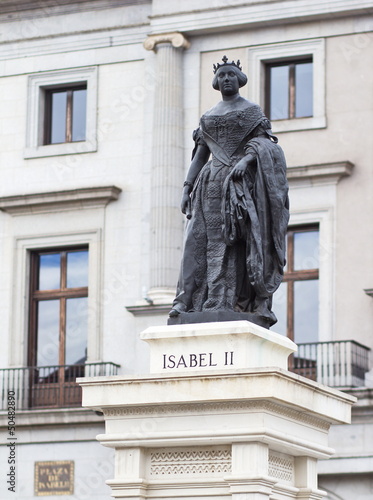 Isabel II statue in Madrid