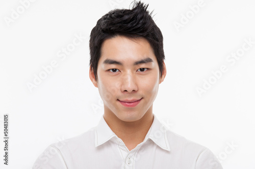 Young Asian man close up shot.
