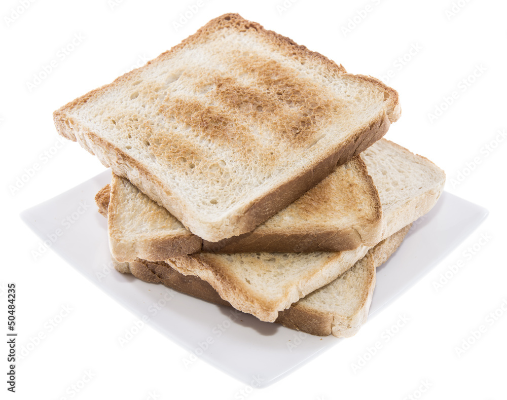 Stacked Toasts isolated on white