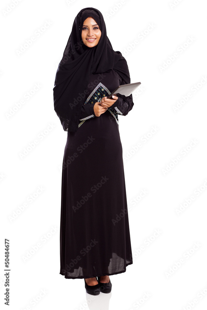 modern Muslim woman with tablet computer modern Muslim woman with tablet computer