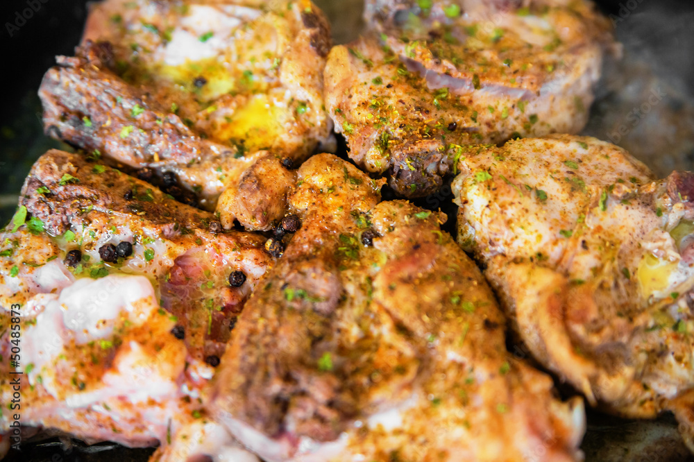 Chicken on frying pan Chicken on frying pan