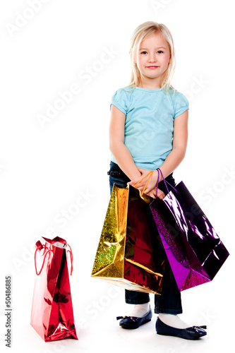 beautiful girl with shopping bags