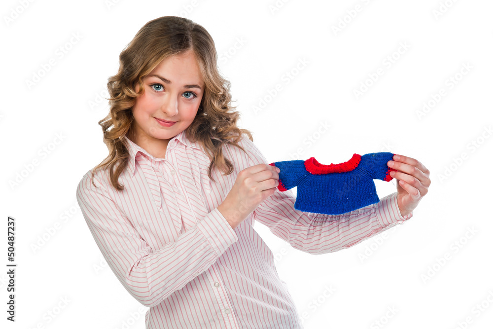 Small and beautiful girl with a small jacket Small and beautiful girl with a small jacket