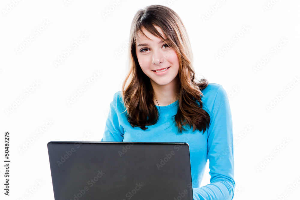 smart and beautiful girl working on a laptop smart and beautiful girl working on a laptop