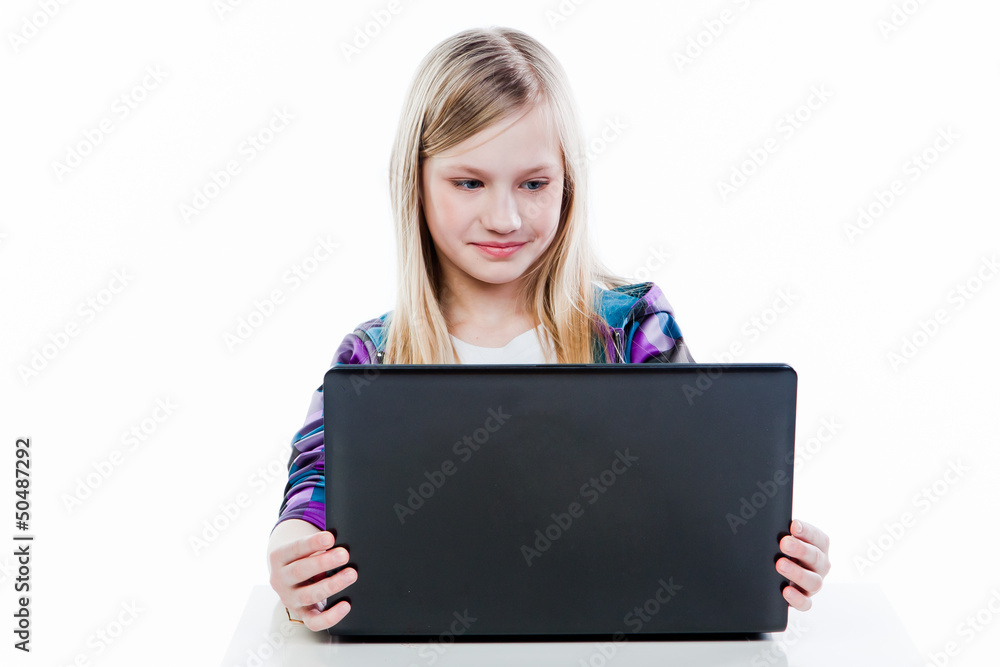 smart and beautiful girl working on a laptop smart and beautiful girl working on a laptop