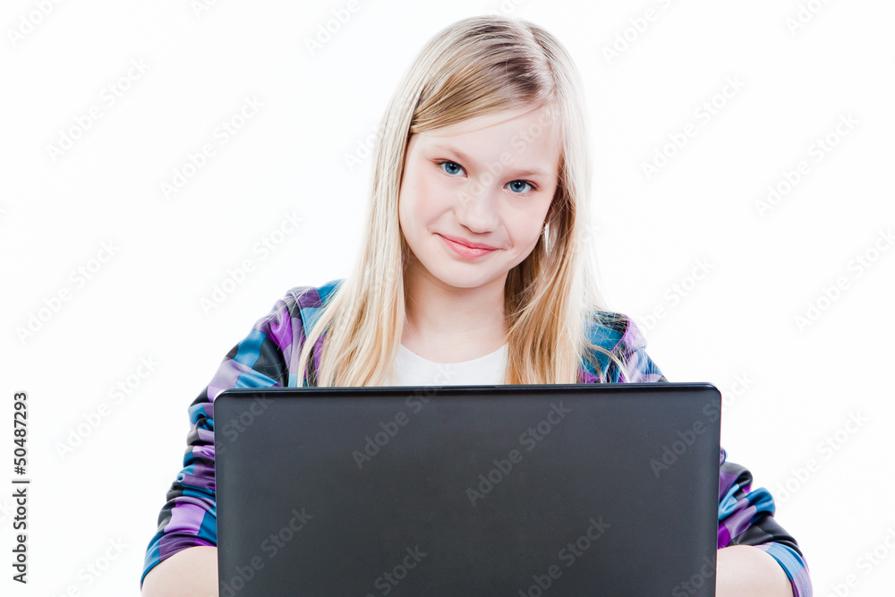 smart and beautiful girl working on a laptop smart and beautiful girl working on a laptop