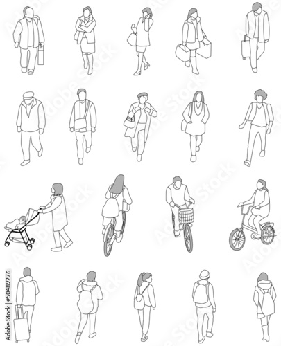 人々の線画