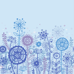 Acrylglasbilder Muster Horizontales Blumenmuster im Vintage Stil  © annareichel