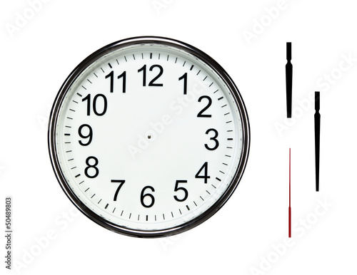 Blank clock isolated on white with clipping paths