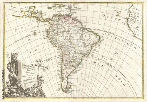 South America vintage map