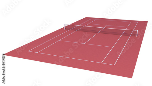 tennis court on white background