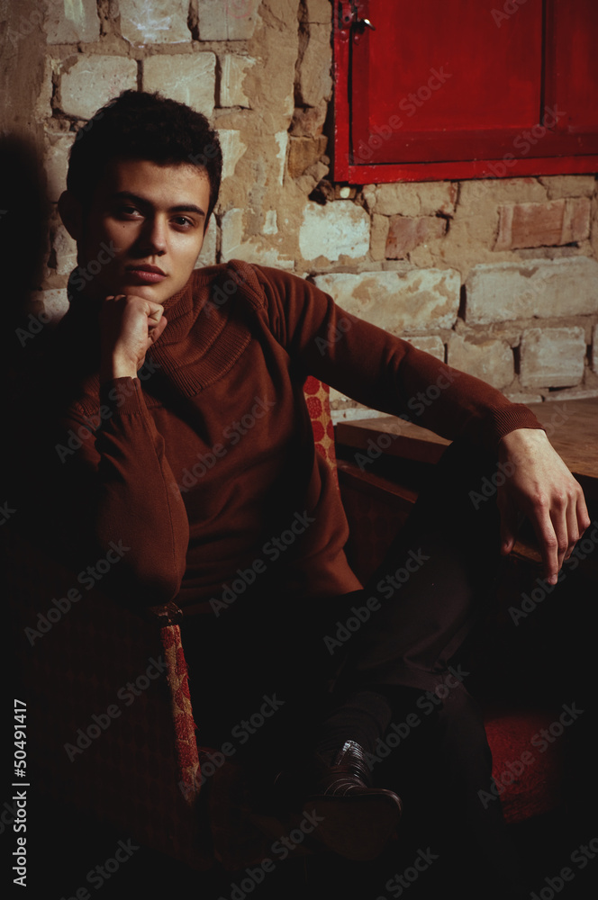 Beautiful man in fashionable clothes Beautiful man in fashionable clothes