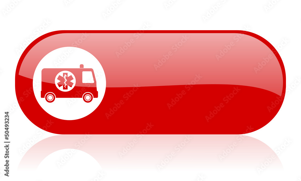 ambulance red web glossy icon ambulance red web glossy icon