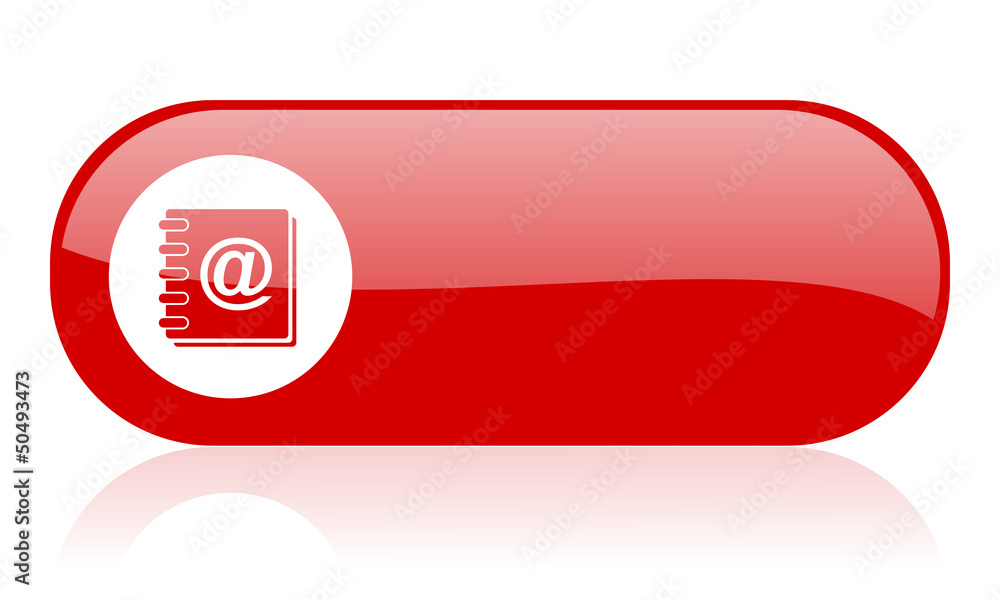 address book red web glossy icon address book red web glossy icon