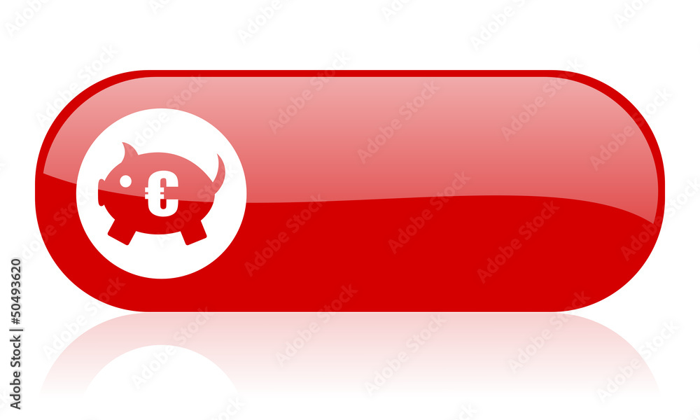 piggy bank red web glossy icon piggy bank red web glossy icon