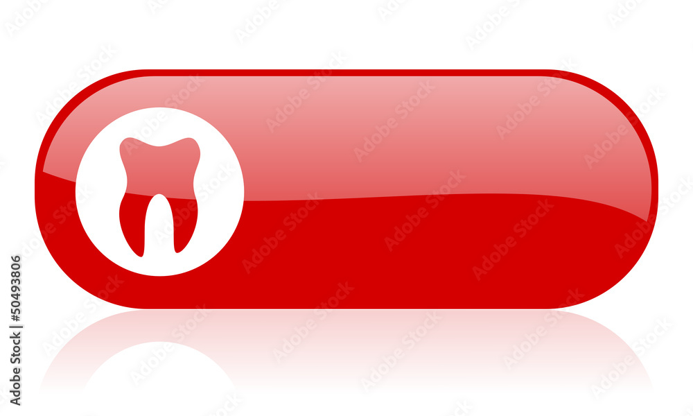 tooth red web glossy icon tooth red web glossy icon