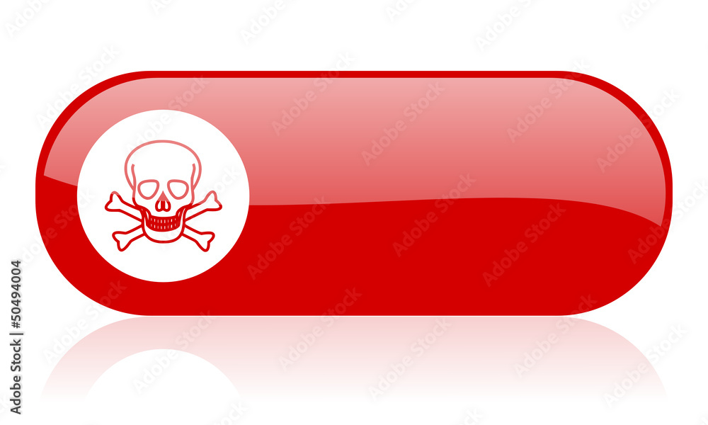 skull red web glossy icon
