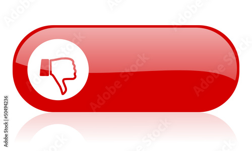thumb down red web glossy icon