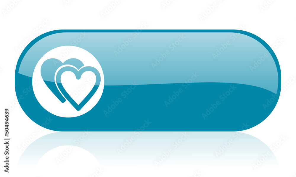 Fototapeta premium love blue web glossy icon