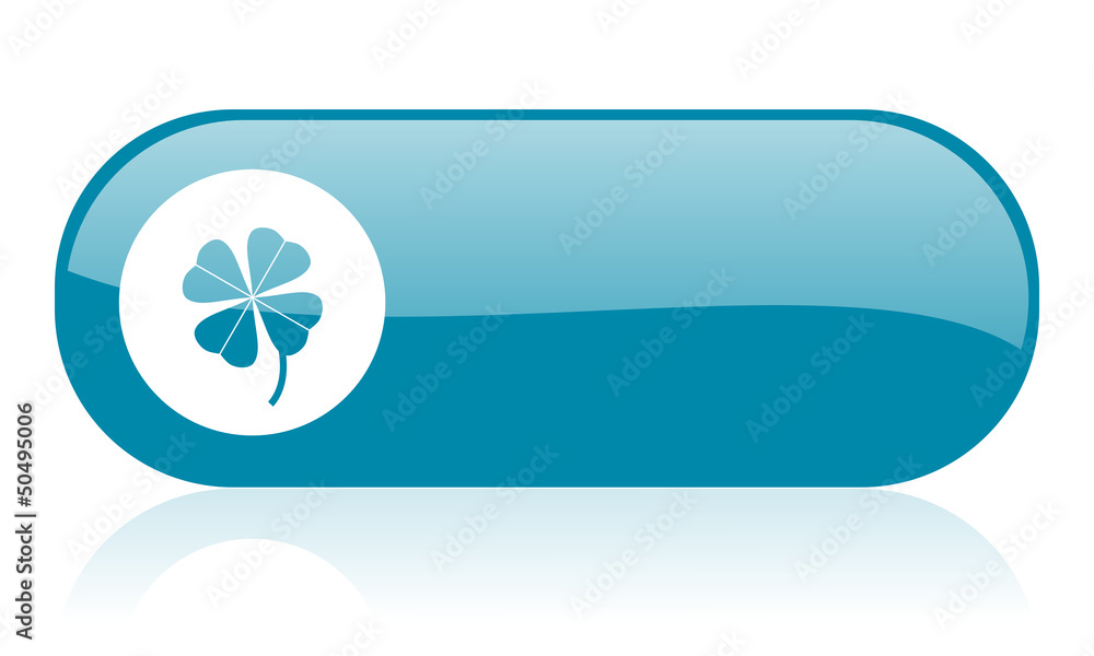 four-leaf clover blue web glossy icon four-leaf clover blue web glossy icon