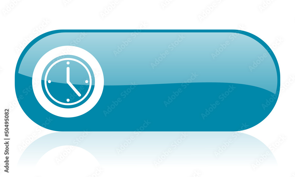 clock blue web glossy icon clock blue web glossy icon