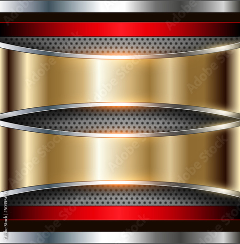 Background metallic gold and silver.