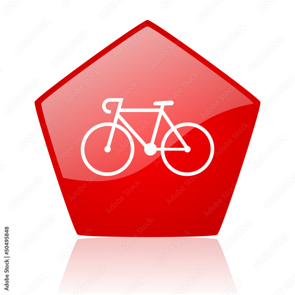 bicycle red web glossy icon bicycle red web glossy icon