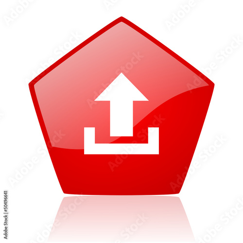 upload red web glossy icon