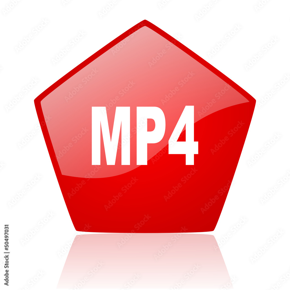 mp4 red web glossy icon mp4 red web glossy icon