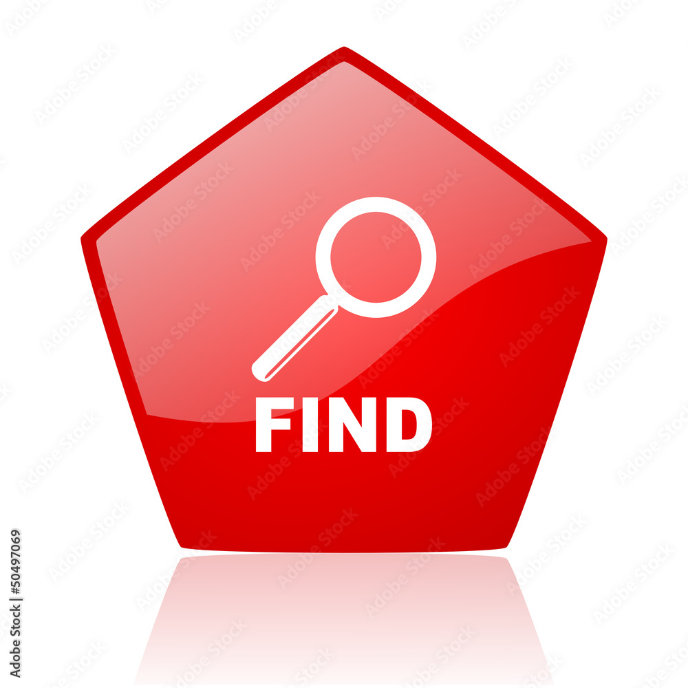 find red web glossy icon find red web glossy icon