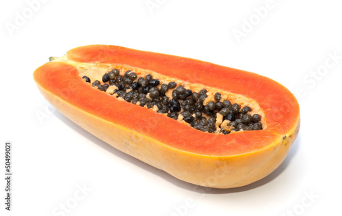 Papaya fruit isolate on the white background