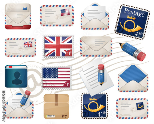 Envelopes and stamps