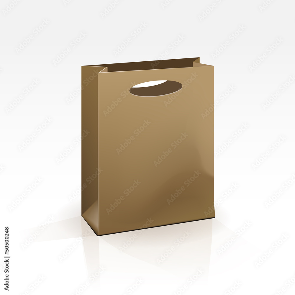Empty Shopping Bag on White Background