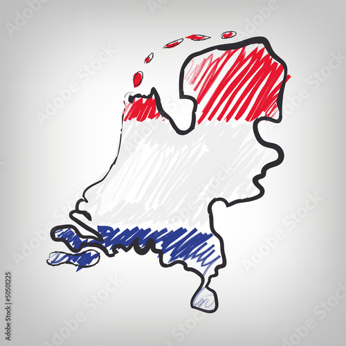 Niederlande Karte Zeichnung
