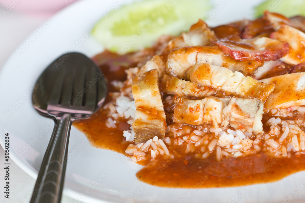 Rice with roasted pork Rice with roasted pork