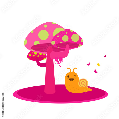 Cute Snail - Kid Illustration