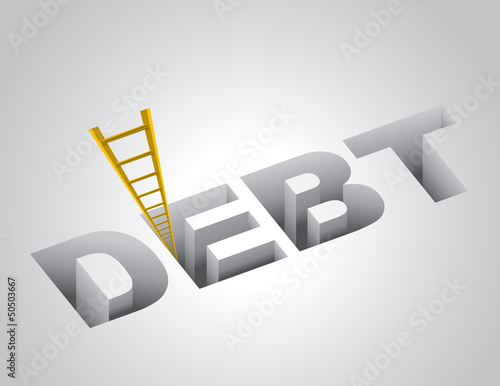 Fototapet Climbing Out of Debt