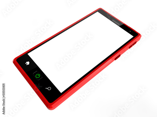 3d red smart phone