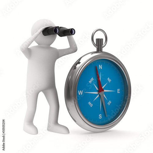 compass on white background...