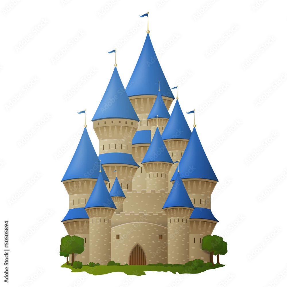 Fototapeta premium Vector Illustration of a Cartoon Castle