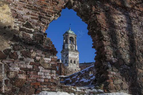 Bell tower of the old cathedral in Vyborg