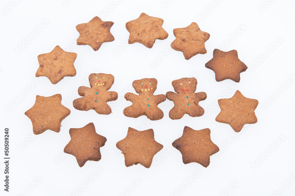 Homemade Ginger Cookies. Tree Gingerbread Men and Stars Homemade Ginger Cookies. Tree Gingerbread Men and Stars