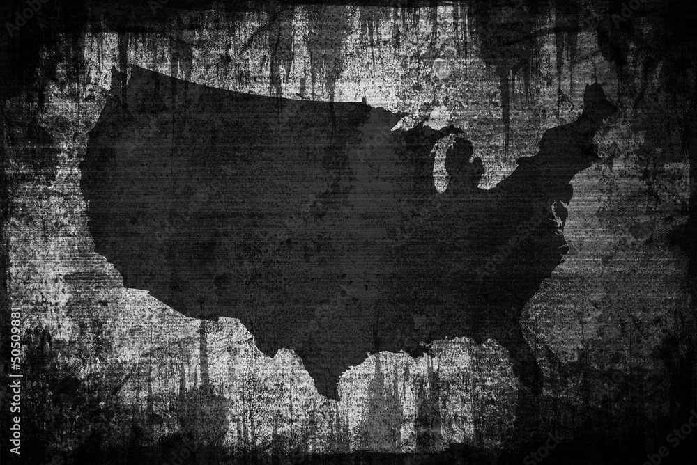 Grunge American map - obrazy, fototapety, plakaty 