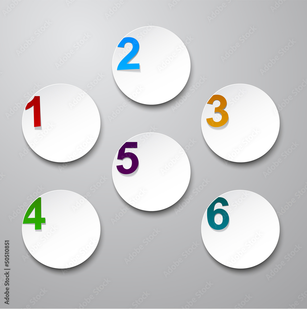 Set of numbered paper stickers. Set of numbered paper stickers.